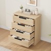 Embedded-handle design four-drawer cabinet, wooden drawer unit, space-saving compact storage cabinet, suitable for living rooms and hallways. - 3 of 4
