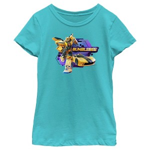 Girl's Transformers: EarthSpark Bumblebee Badge T-Shirt - 1 of 4