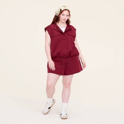 Women's Cropped Utility Vest - Woolrich x Target Maroon