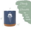 Elanze Designs 8 inch Ice Cream Waffle Cone Large Ceramic Kitchen Utensil Holder Navy Blue and White Crock with Cork Base - 2 of 4
