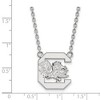 Black Bow Jewelry 10k White Gold South Carolina Gamecocks NCAA Necklace 18 Inch - 2 of 4