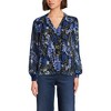 Lands' End Women's Chiffon Removable Tie Neck Blouse - 4 of 4