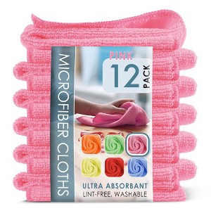 Hearth & Harbor Microfiber Cleaning Cloth, Reusable Microfiber Towel, Lint Free Washcloths - 1 of 4