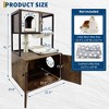 Cat Tree with Integrated Litter Cover, Corner Furniture with Scratching Post, Hammock and Ball, Dog-Proof Wood, Washable Cushion - 2 of 4