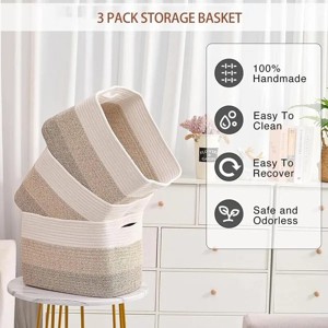 Racxily 3 Pack Storage Basket, Woven Baskets for Storage, Organizer Bins Laundry Basket, Decor Basket for Toys, Towels, Books - 1 of 3