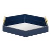 Kate and Laurel Lipton Tray, 18x18, Navy Blue and Mirror - 2 of 4