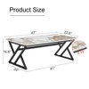 FONTOI Rectangle Coffee Table with Smooth Marble Pattern, Floor Mount Side Table for Living Room Bedroom Office, Black, 23.6"*16.8"*47" - 3 of 4