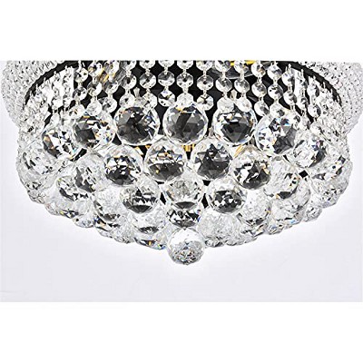 Primo 16-Inch Black and Crystal Flush Mount LED Light