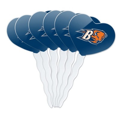 Bucknell Primary Logo Heart Love Cupcake Picks Toppers Decoration Set of 6