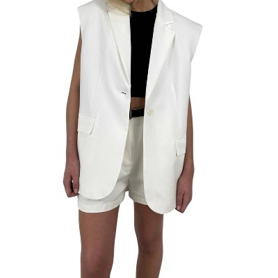 Women's Oversized Structured Blazer Vest - Klesis
