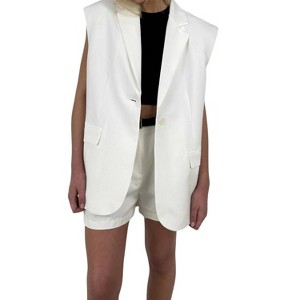 Women's Oversized Structured Blazer Vest - Klesis - 1 of 4