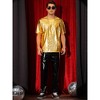 INSPIRE CHIC Men's Crew Neck Short Sleeve Party Disco Shiny Holographic T-Shirts - 2 of 4