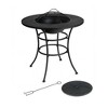 WELLFOR 31.5" Outdoor Wood Burning Fire Table & Cover W-10257 Black - 3 of 4