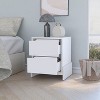 Grungis Modern Nightstand with 2 Drawers,Bedside Table with Wood Sturdy Base for Living Room Bedroom - 2 of 4