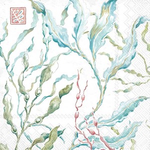 Boston International IHR 3-Ply Paper Cocktail Napkins, 5" x 5", Delicate Sea (Pack of 20) - 1 of 1