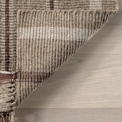 Toluca Taupe Handmade Wool Rectangular Striped Area Rug