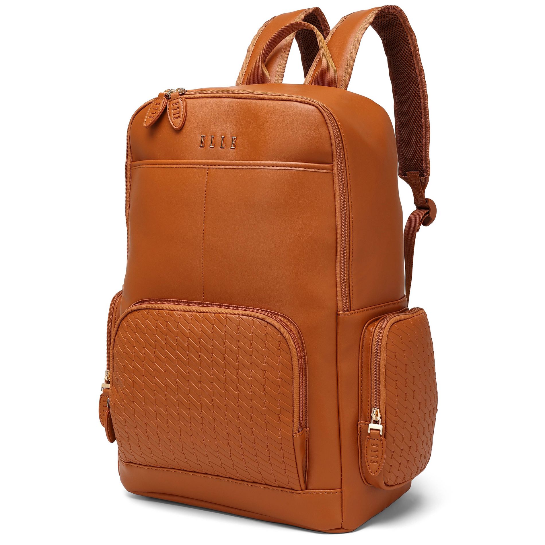 ELLE Luggage 27L Leisure Luxe Vegan Leather Backpack - Brown