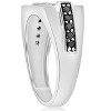 Pompeii3 Mens 5/8ct Black & White Diamond Wedding Ring 10k White Gold - 2 of 4