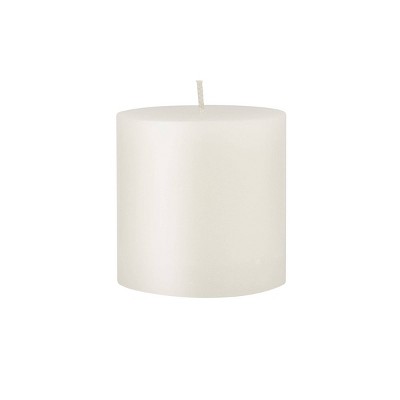 White 3" x 3" Unscented Paraffin Wax Pillar Candles, 6-Pack