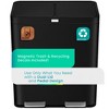 Home Zone Living 16 Gallon Stainless Steel Kitchen Trash and Recycling Can with CleanAura Odor Control and Soft Close Lids, Black - 3 of 4