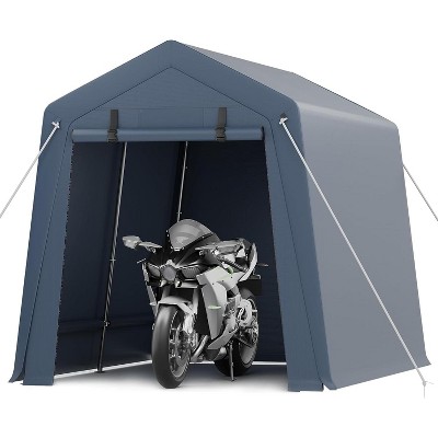 Portable Outdoor Storage Shed with Roll-Up Zipper Door and Versatile Windows,Heavy-Duty Waterproof Garage for Motorcycles,Bikes,Firewood&Garden Tools