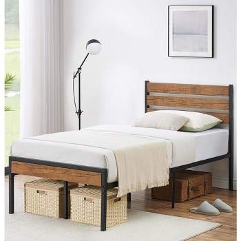 Whizmax Bed Frame with Wood Headboard and Metal Slats Support, No Box Spring Needed