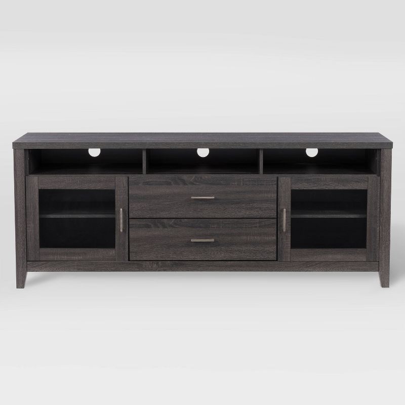 Hollywood Cabinet with Drawers TV Stand for TVs up to 80&#34; Dark Gray - CorLiving, 1 of 13