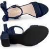 Allegra K Women's Back to College Faux Suede Open Toe Ankle Tie Back Chunky Heel Sandals - 4 of 4
