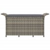 vidaXL Patio Bench with Cushion Gray 45.7 in.x18.1 in.x22.4 in. Poly Rattan - 3 of 4