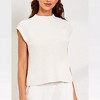 Cap Sleeve Tops for Women Spring Mock Neck Sleeveless Knit Tops with Chest Pocket Summer Crew Neck Pullover Sweater - 3 of 4