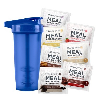 TransformHQ Meal Replacement Shake Variety Box With Blue Shaker, 7 ...