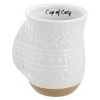 Elanze Designs Cup of Cozy Nordic Knit 14 ounce Ceramic Stoneware Handwarmer Coffee Mug Set of 4, Raw Clay - 2 of 4