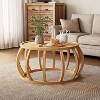 Tribesigns Solid Wood Coffee Table for Living Room, 31.5-Inch Round Center Table with Curved Frame Base, Easy Assembly - 2 of 4