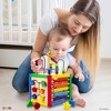 Wooden Activity Cube with Bead Maze, Shape Sorter, Abacus Counting Beads, Counting Numbers, Sliding Shapes - 5  in 1 - Play22Usa - 2 of 4
