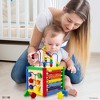 Wooden Activity Cube with Bead Maze, Shape Sorter, Abacus Counting Beads, Counting Numbers, Sliding Shapes - 5  in 1 - Play22Usa - image 4 of 4