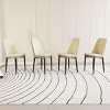 SEVOBAL Dining Chairs Set of 4 Modern PU Leather Upholstered Chairs with Curved Back and Black Metal Legs for Kitchen, Beige, 21.65"*16.93"*33.07" - 3 of 4