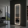 LED Aluminum Frameless White Full-Body Mirror 160x40x2cm with Stand - 3 of 4