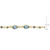 EVERLY JEWELRY | Yellow Plated Sterling Silver Blue Topaz and Sapphire Beaded Station Necklace - 36 inch - 4 of 4
