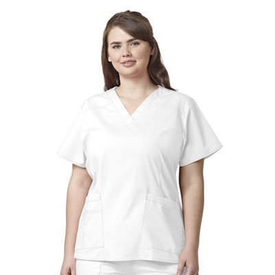 Wink Women's Verity V-neck Scrub Top, True White, S : Target