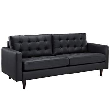 Empress Bonded Leather Sofa Black - Modway