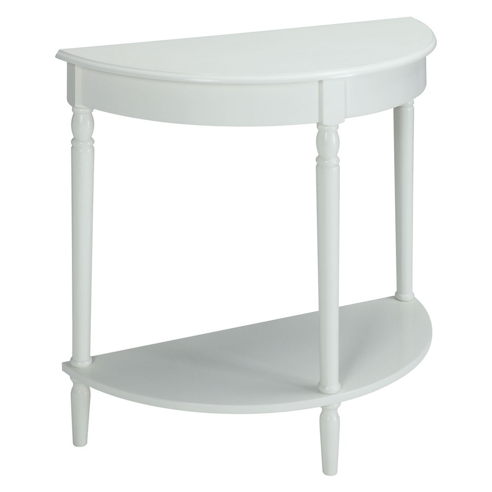Breighton Home French Country Half-Round Entryway Table with Shelf in White