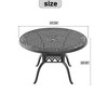 CAVINAS 47.24/48 Inch Round Patio Dining Table,Outdoor Dining Table with Umbrella Hole and Aluminum Frame,Patio Table for 4,Black - 3 of 4