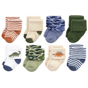 Hudson Baby Infant Boy Cotton Rich Newborn and Terry Socks, Dinosaur Explorer - 1 of 4