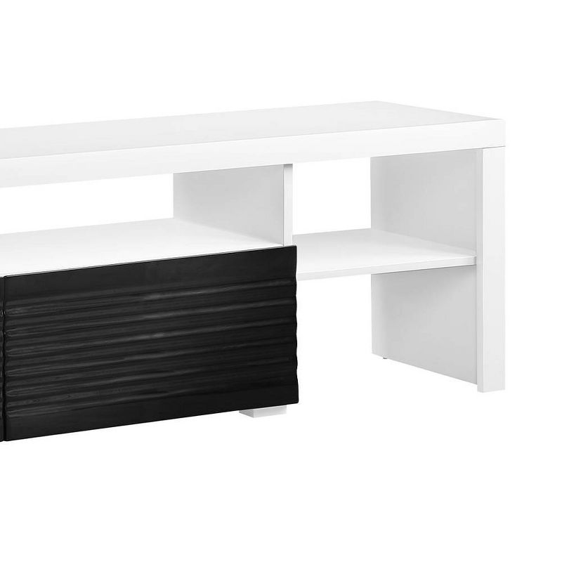 Buck 75&#34; TV Entertainment Centers White and Black High Gloss - Acme Furniture, 4 of 7
