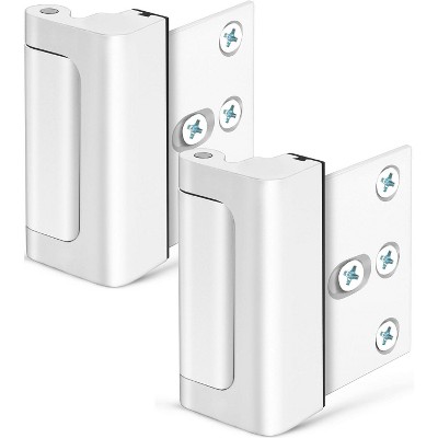Attop Home Security Door Lock, 2 Pack Childproof Door Reinforcement Lock with 3 Inch Stop Withstand 800 lbs for Top Front Inward Swinging Door