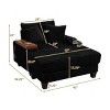 Single Seat Armrest Sofa with Ottoman, Sofa with Hidden Table and USB and Bluetooth Speaker, Corduroy Sofa with Wood Frame-Coolbibila - 4 of 4