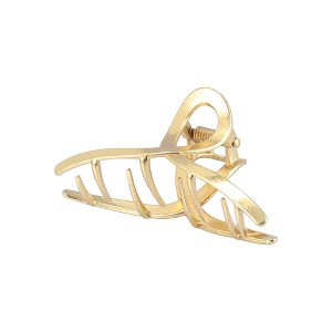 Unique Bargains Women's Fashionable Metal Hair Claw Clip Gold Tone 1 Pc - 1 of 4