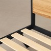 South Shore Queen Metal Framed Bed Set Nordik Oak/Matte Black: Industrial Style, Poplar Plywood Slats, No Box Spring Needed - 3 of 4