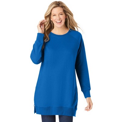 Woman Within Plus Size Side Zip Sweatshirt