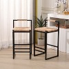 CENGHU Dining Chairs Set of 2, Black Bar Stool with Backrest, Counter Height PU Leather Upholstered Bar Chairs with Footrest - 2 of 4